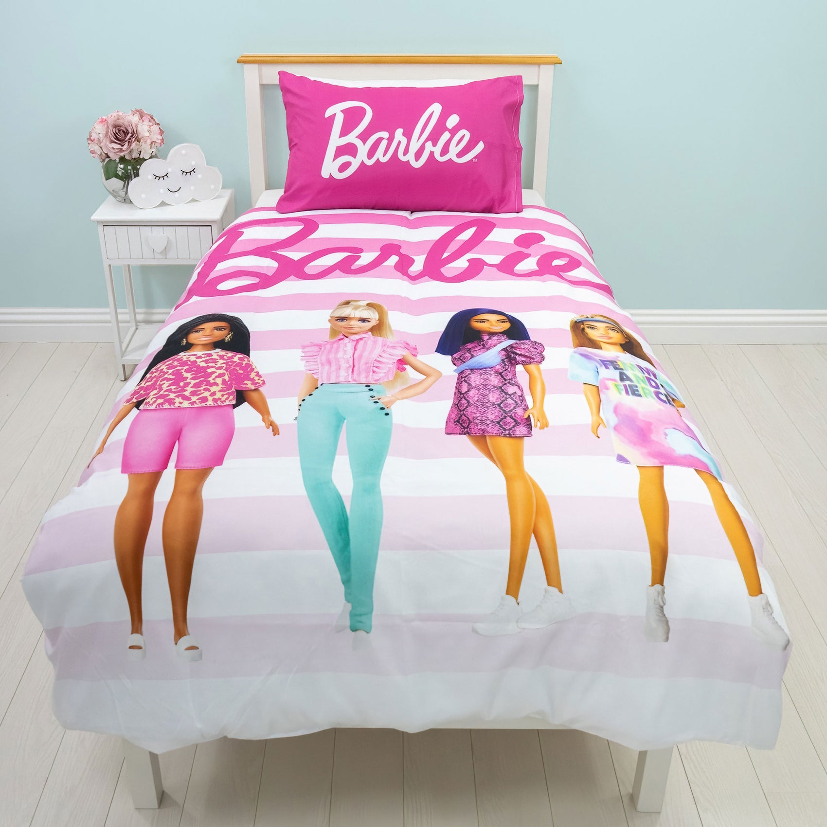 Barbie Single Bedding Set Kids Official Character Merchandise