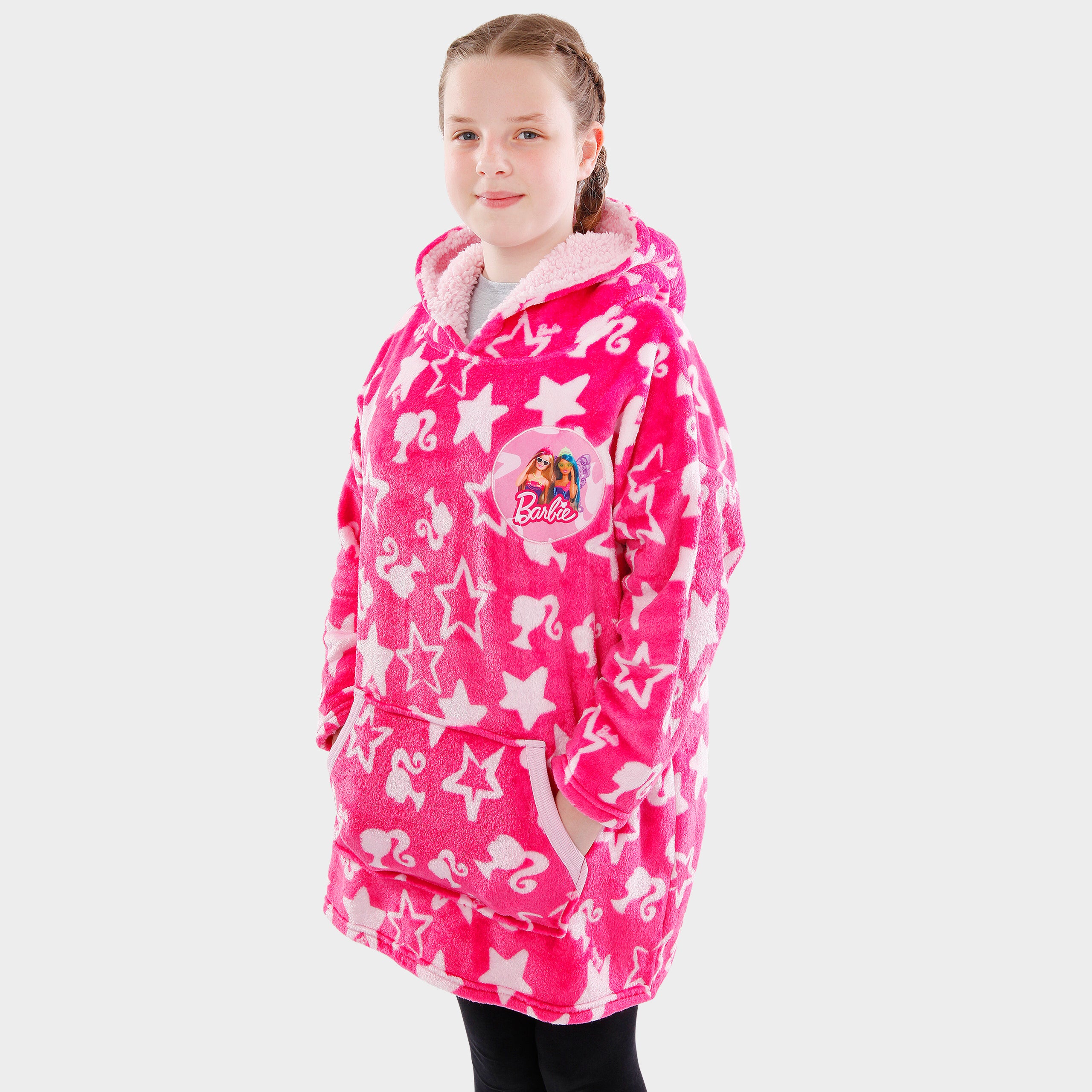 Kids Barbie Fleece Hoodie Blanket - One Size