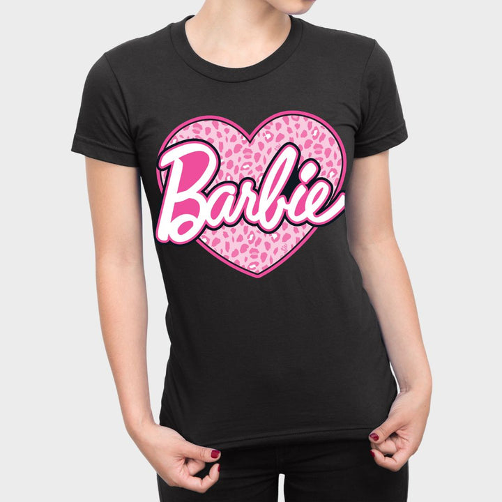 Barbie T-Shirt Girls Kids Doll Leopard Print Heart Pink Frilled Top 3-4  Years : : Toys & Games