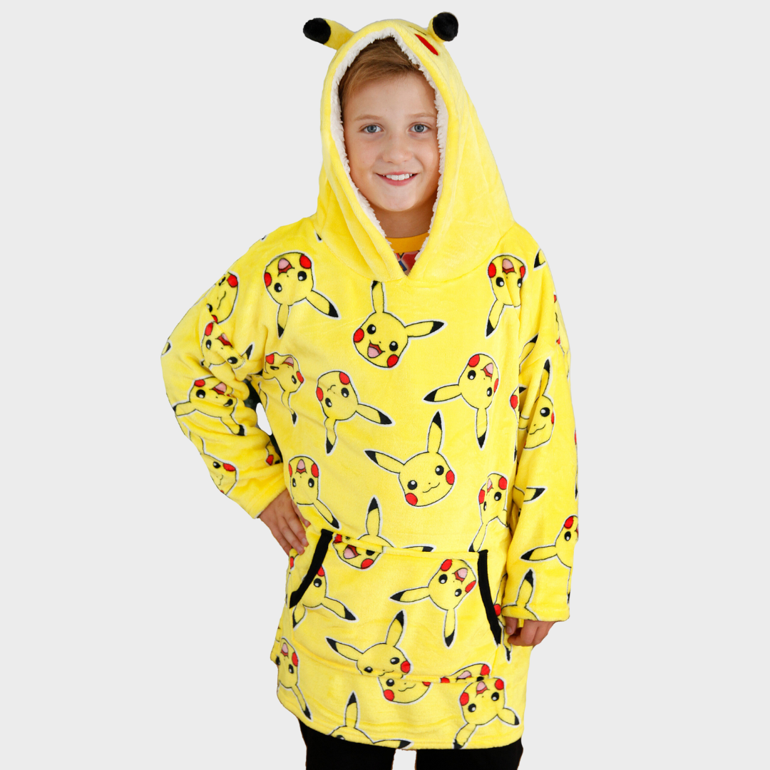 Kids Pokemon Fleece Hoodie Blanket - One Size