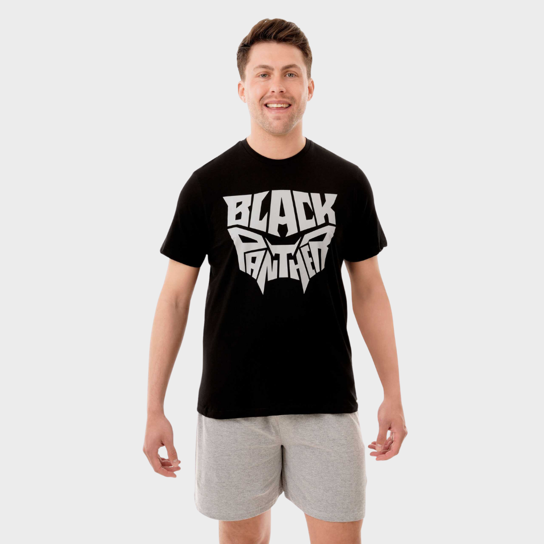 Mens Black Panther Short Pyjamas