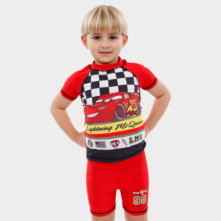 Disney Pixar Cars Lightning McQueen Toddler Boys T-Shirt and Shorts Outfit  Set Infant to Little Kid 