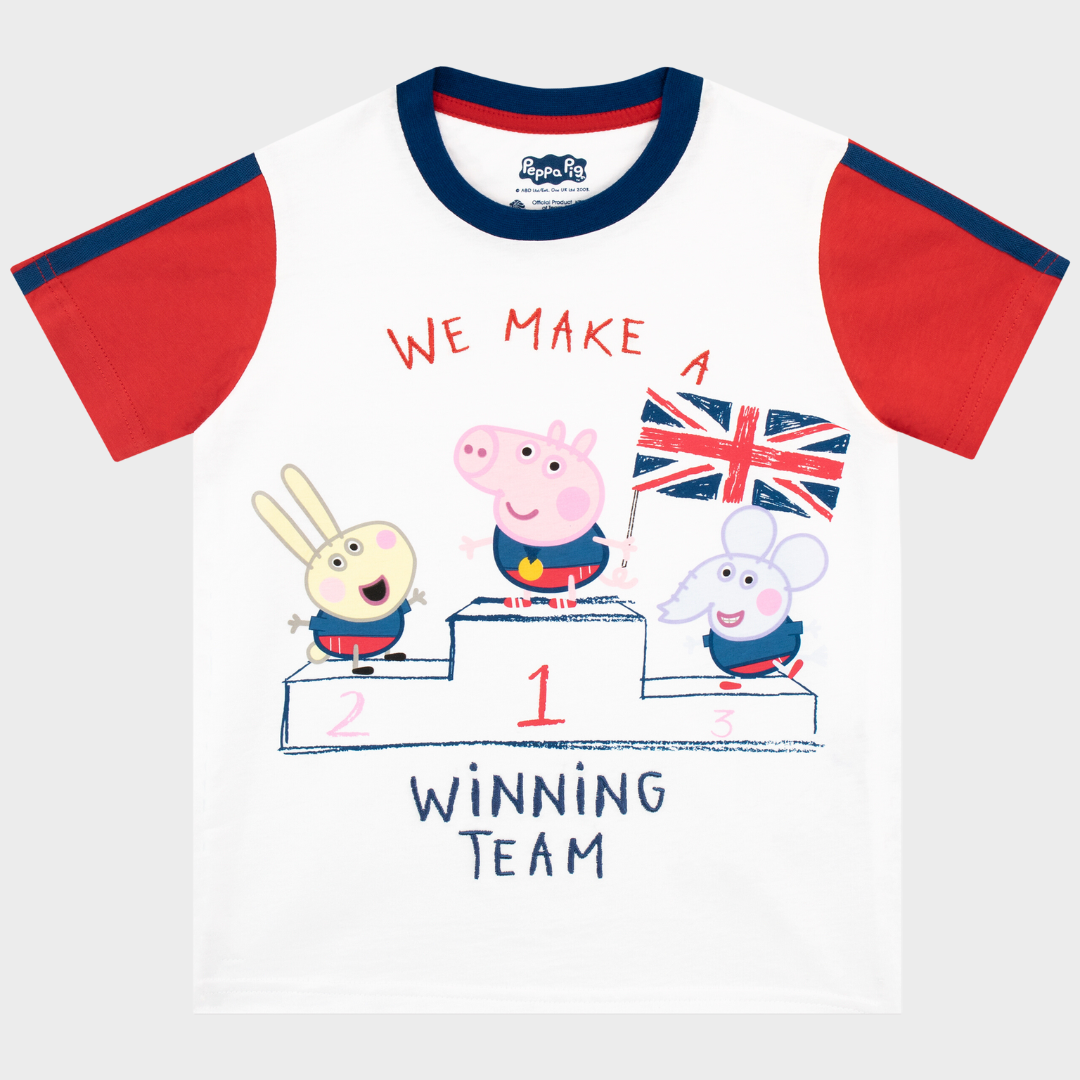 George Pig Team GB T-Shirt og Shorts Sæt