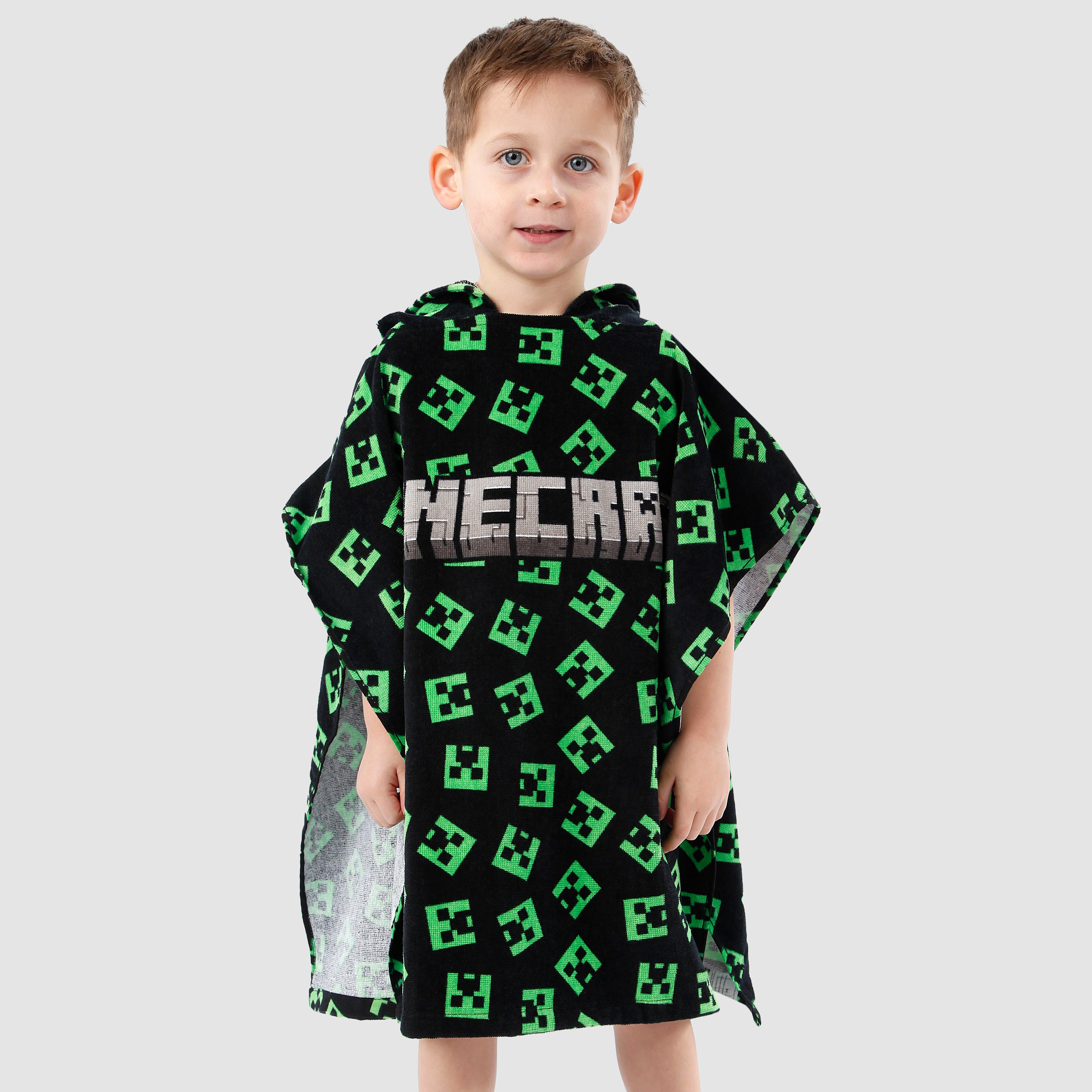 Minecraft Creeper Hooded Towel Poncho