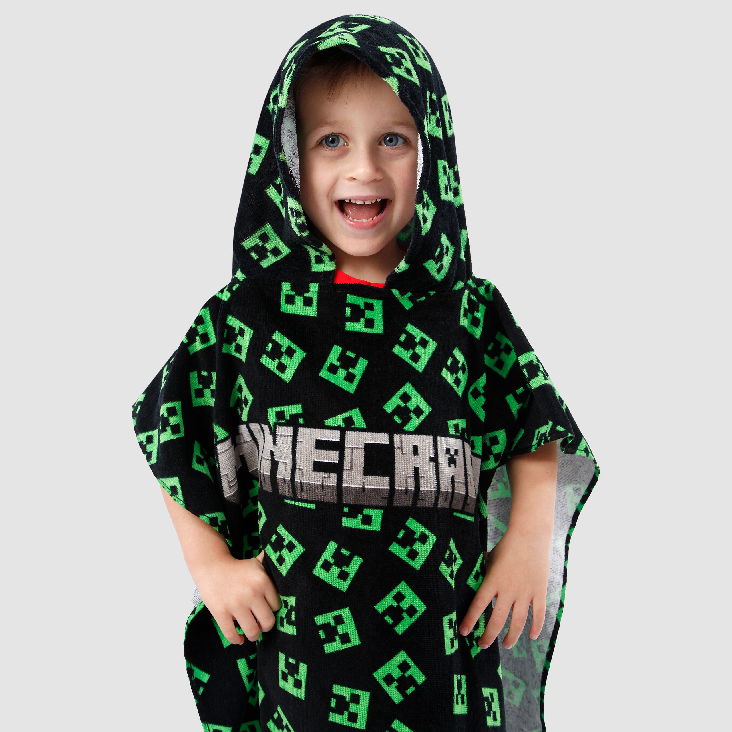 Minecraft Creeper Hooded Towel Poncho