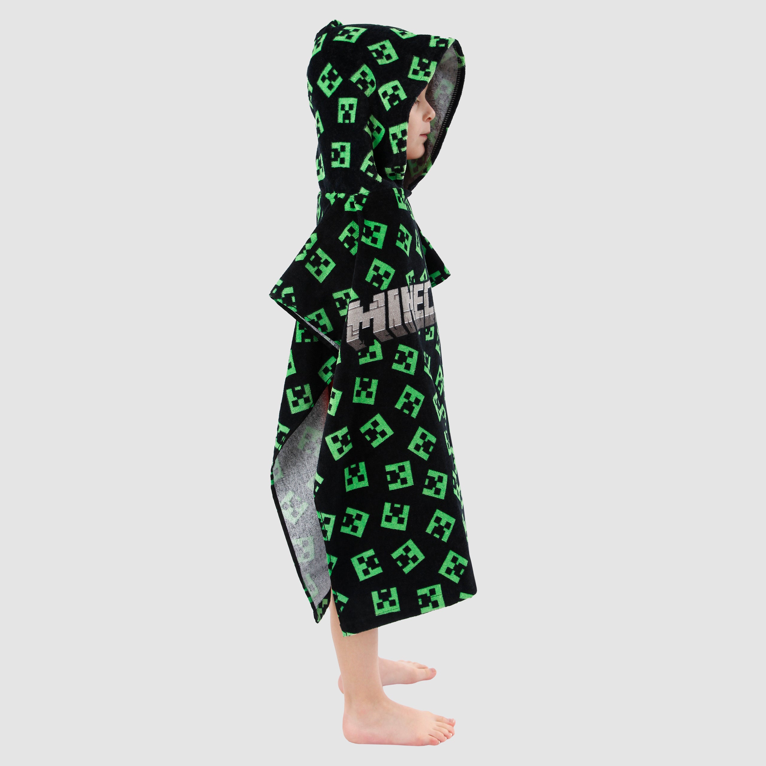 Minecraft Creeper Hooded Towel Poncho