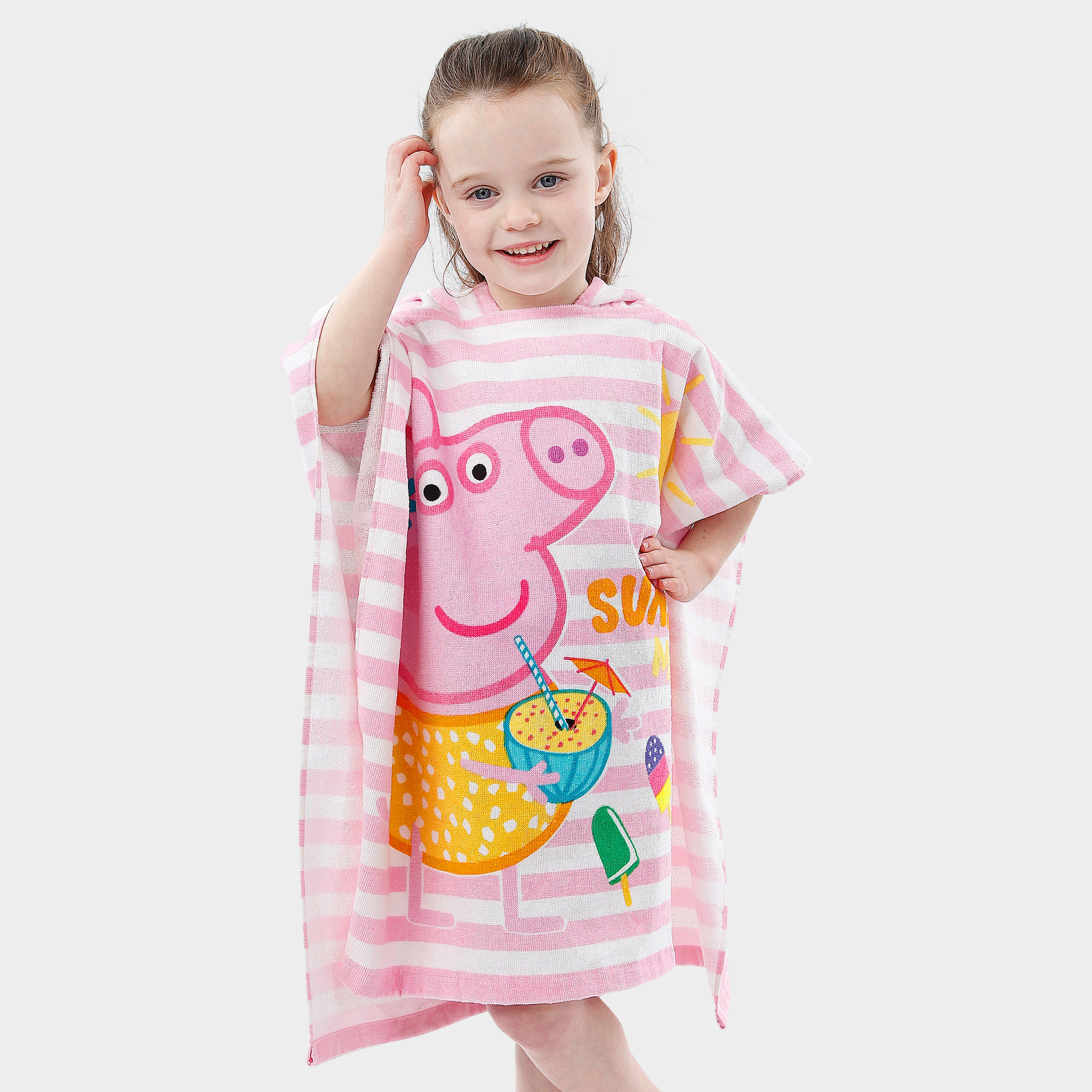 Striped Peppa Pig Towel Poncho