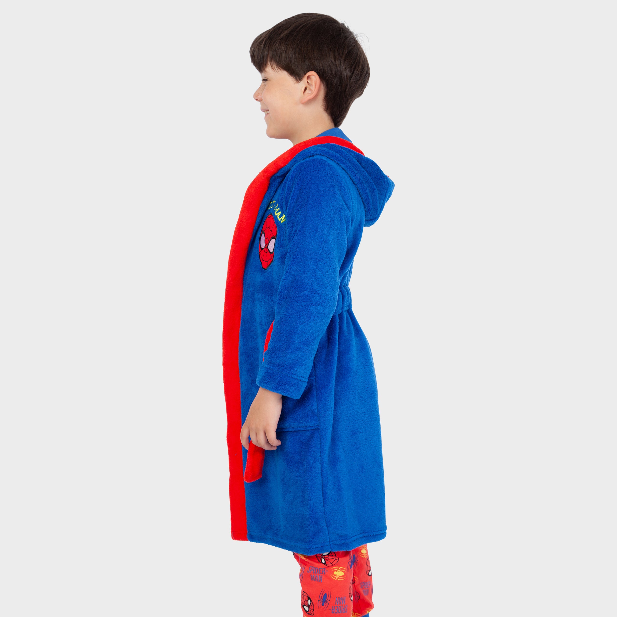 Boys Marvel Spiderman Pyjamas And Dressing Gown Set