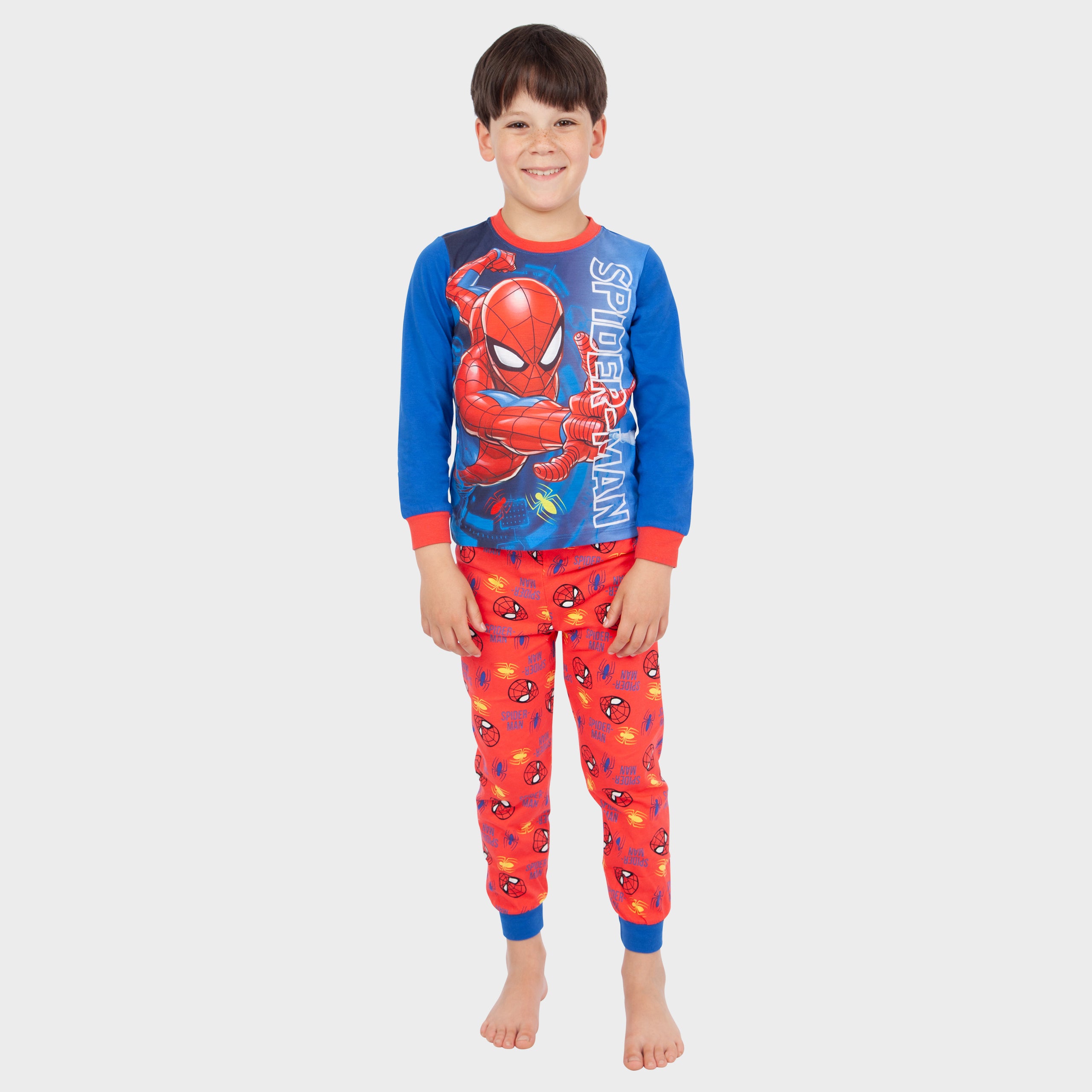 Boys Marvel Spiderman Pyjamas And Dressing Gown Set