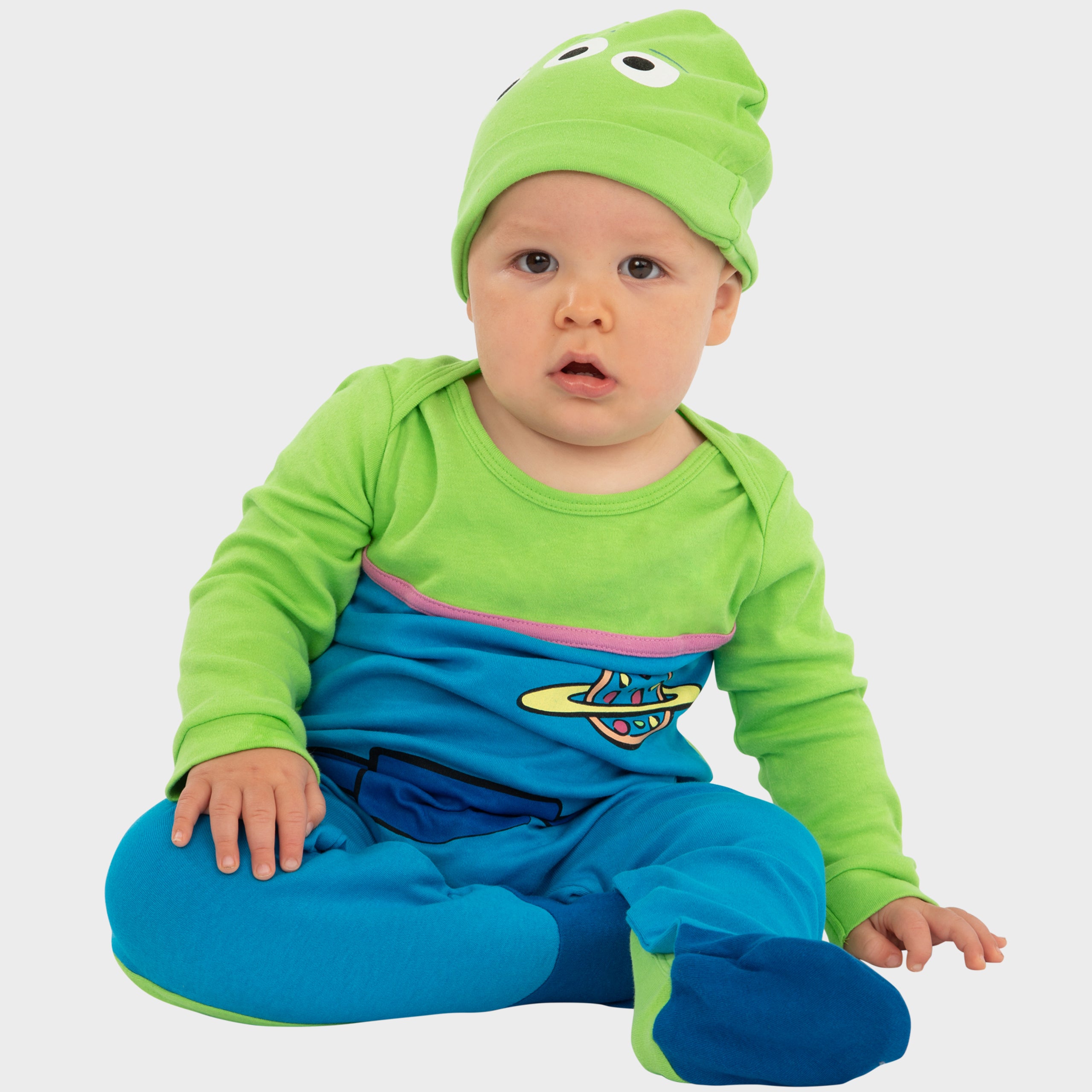 Baby Toy Story Sleepsuit and Hat - Pizza Planet Alien