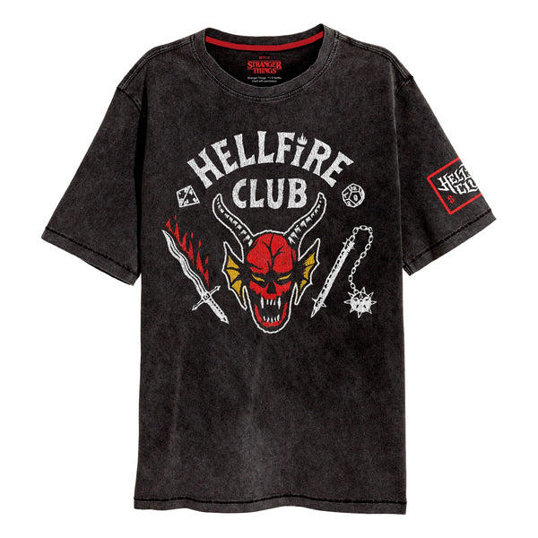  Stranger Things Kids Pyjama Set, Boys & Girls Hellfire Club  Short Sleeve T-Shirt & Loungepants