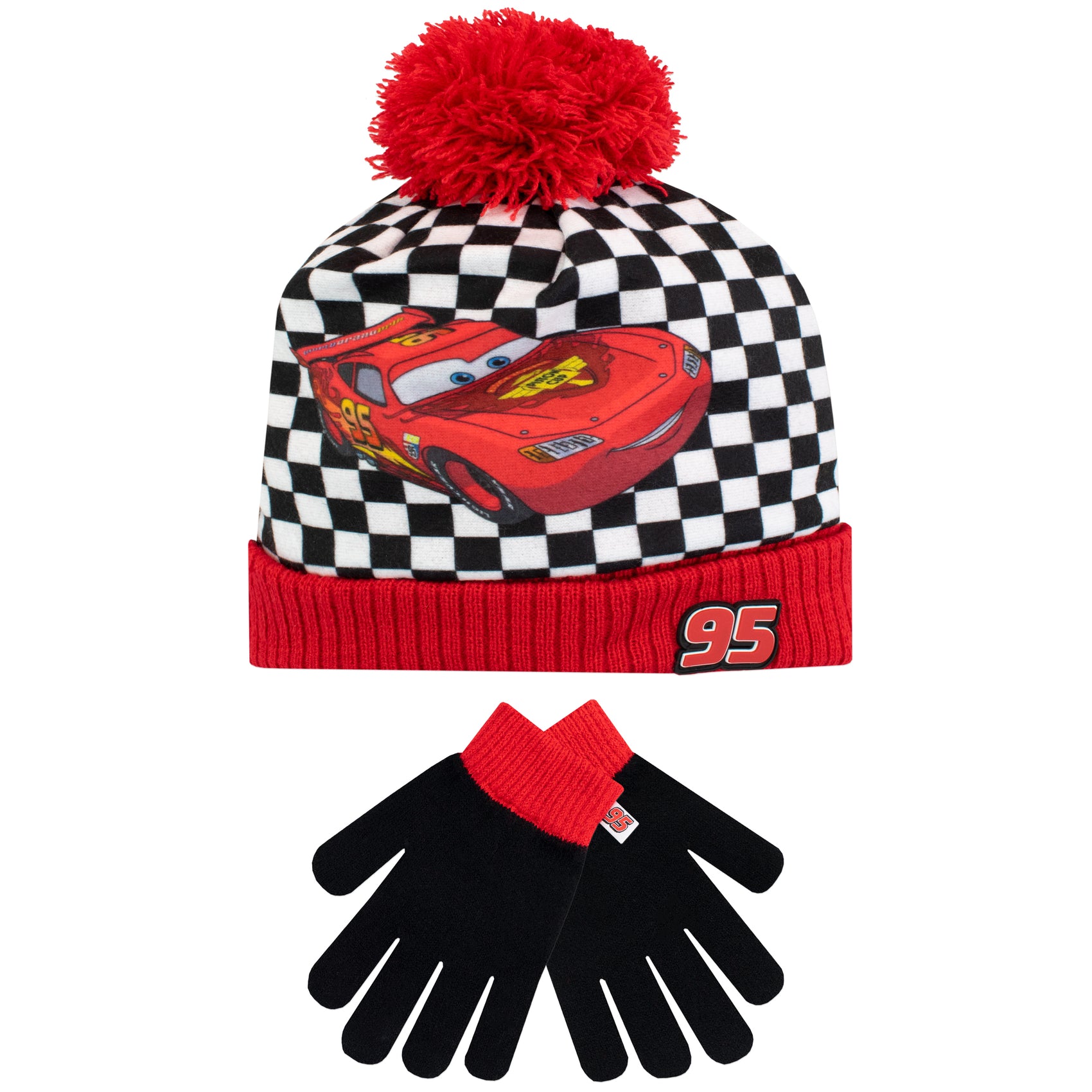 Disney Cars Winter Hat and Gloves Set Kids Character