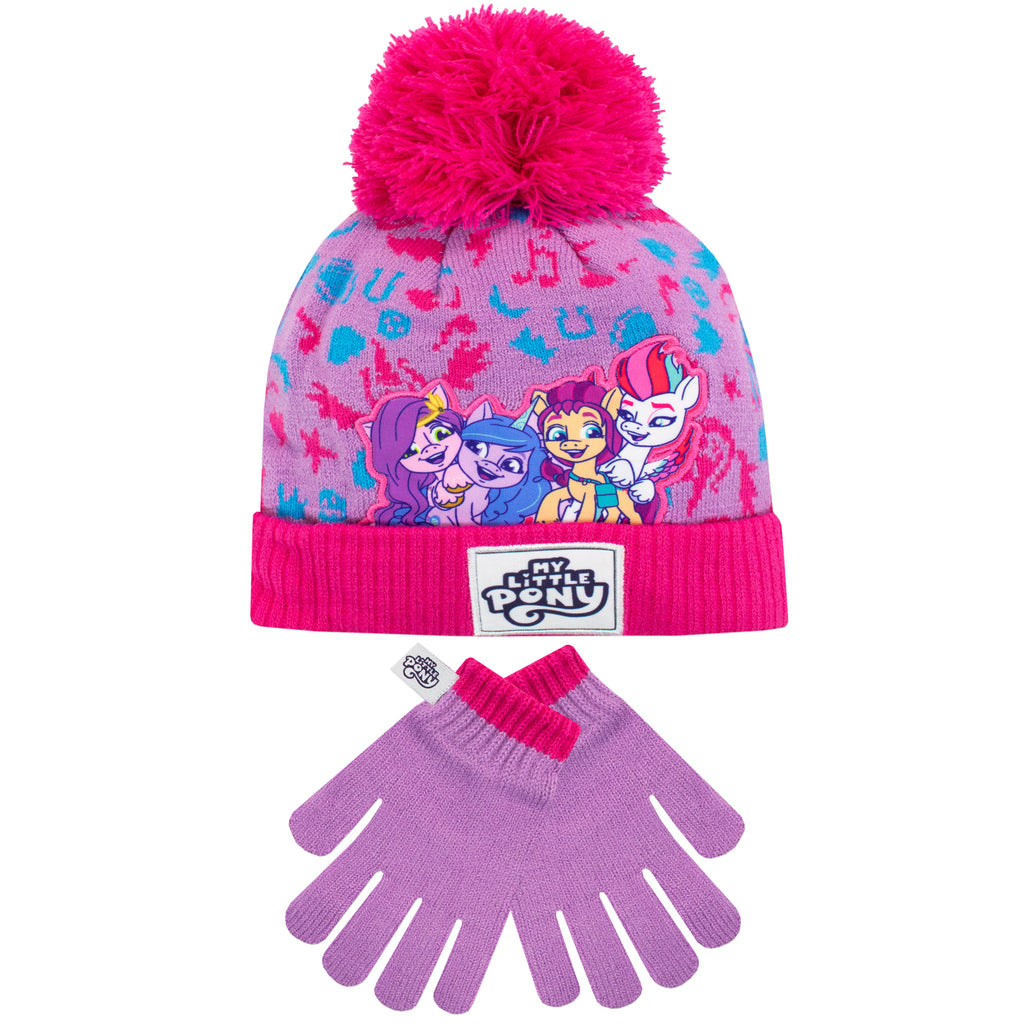 New My Little Pony Rainbow Dash Hat Beanie & Gloves Set For Girls